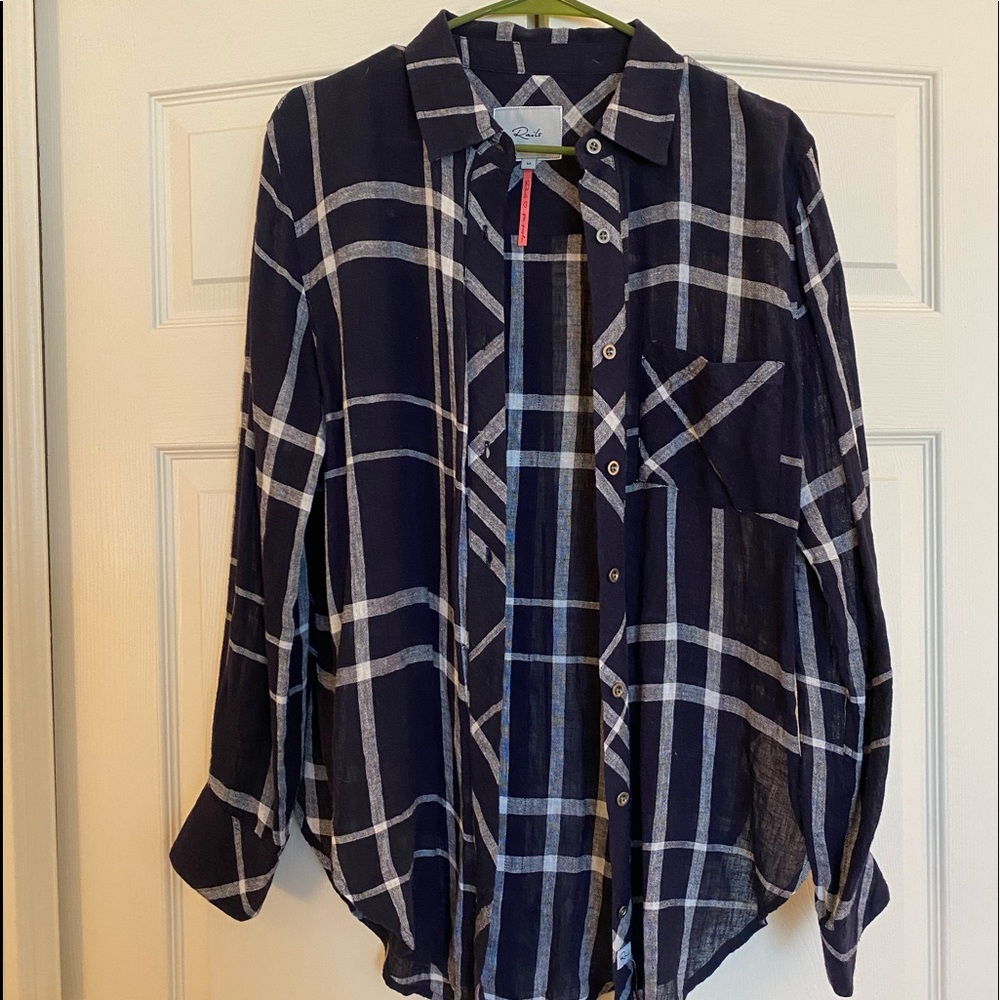 Rails Navy Button Down Size Medium - image 1